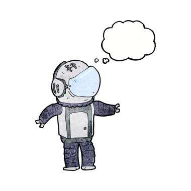 Düşünce balonu olan bir astronot.