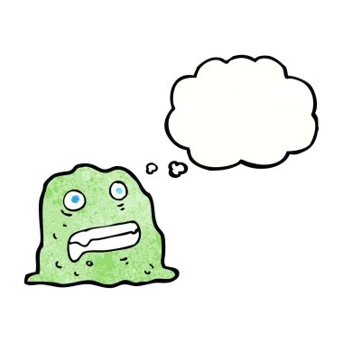 Düşünce baloncuklu çizgi film yaratığı