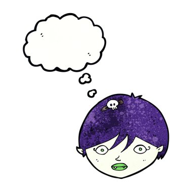 çizgi film vampir yüz düşünce balonu ile