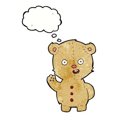 Düşünce baloncuklu oyuncak ayı.