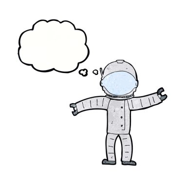 Düşünce balonu olan bir astronot.