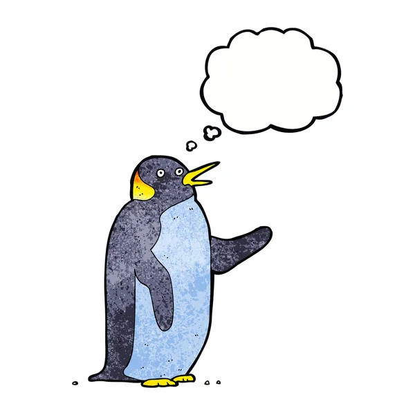Pingüino de dibujos animados retro — Vector de stock