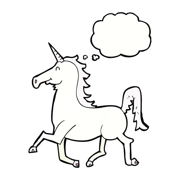 Unicorn with thought bubble — Stock Vector