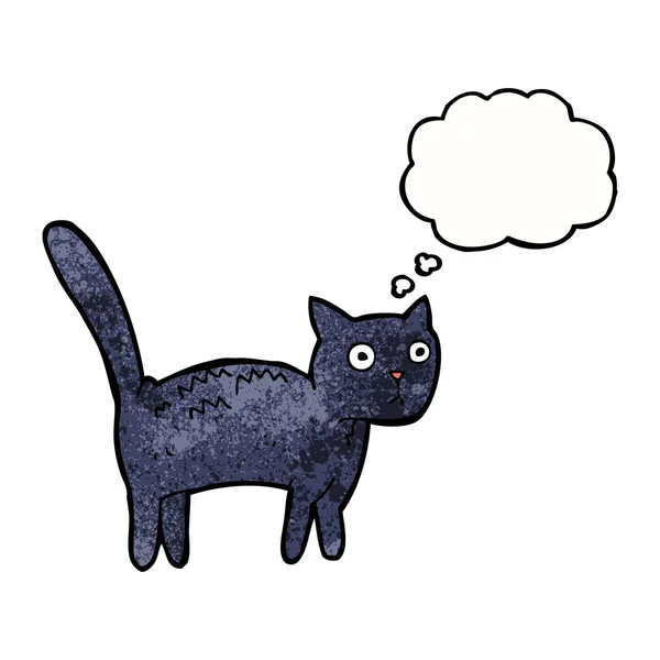 Dessin animé chat effrayé avec bulle de pensée — Image vectorielle