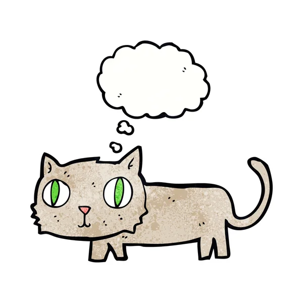 Chat dessin animé avec bulle de pensée — Image vectorielle