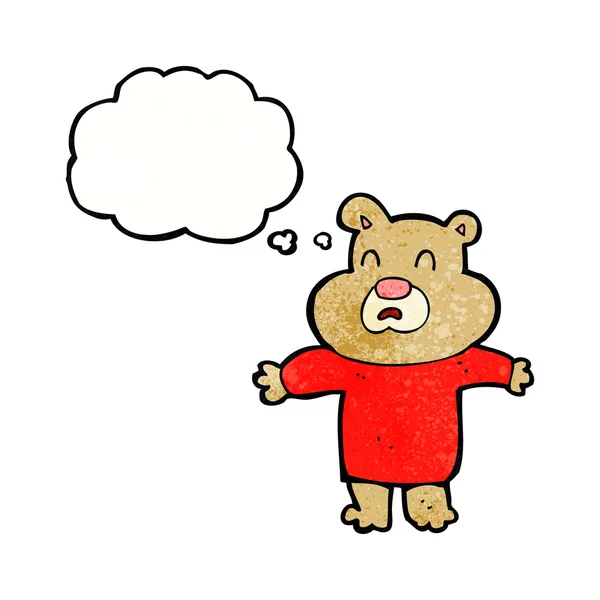 漫画の不幸なクマと思考バブル — ストックベクタ