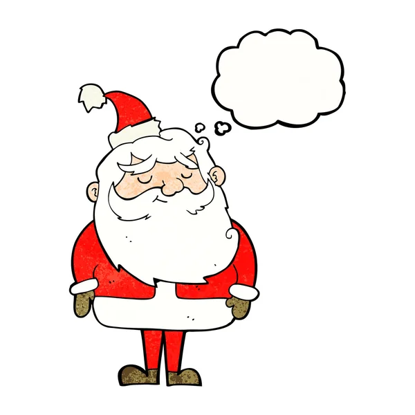 Dibujos animados Santa Claus con burbuja de pensamiento — Vector de stock