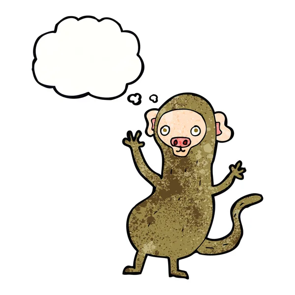 Mono de dibujos animados con burbuja de pensamiento — Archivo Imágenes Vectoriales