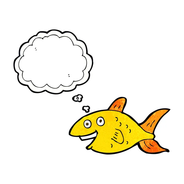 Мультяшна риба з бульбашкою думок — стоковий вектор