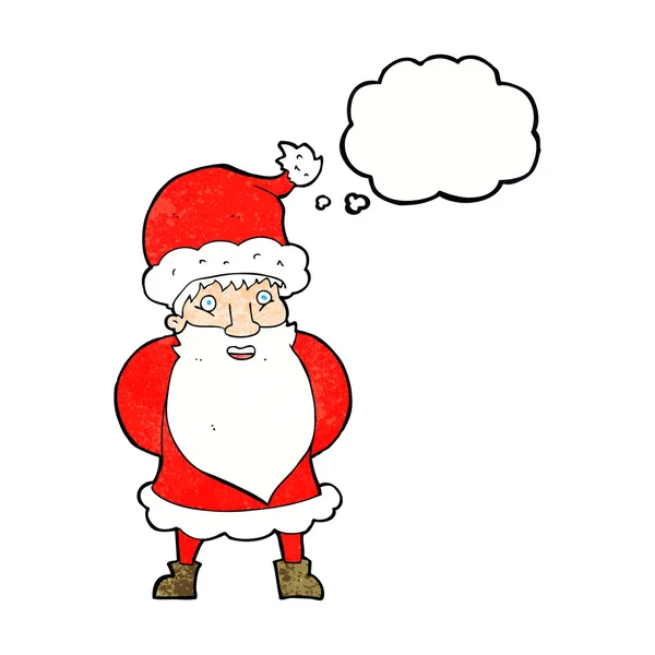 Cartoon santa claus with thought bubble — Stock Vector