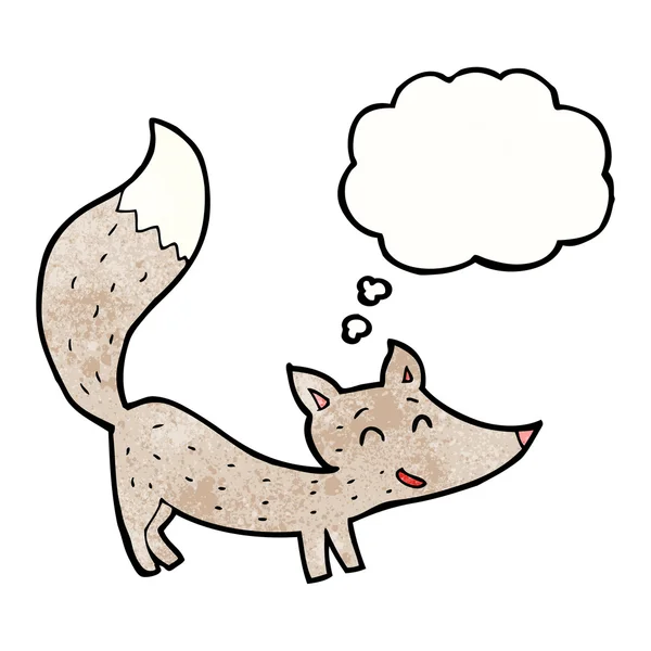 Dessin animé petit loup avec bulle de pensée — Image vectorielle