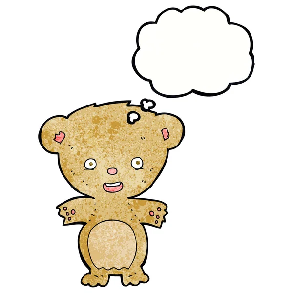 Teddy bear with thought bubble — Stock Vector