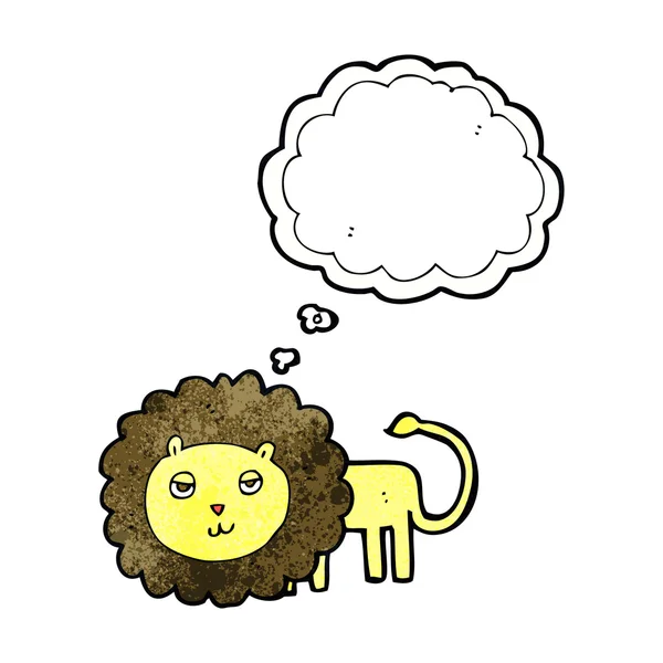 Cartoon lion with thought bubble — Stock Vector