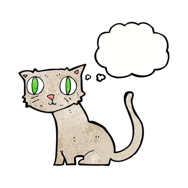 Chat dessin animé avec bulle de pensée — Image vectorielle