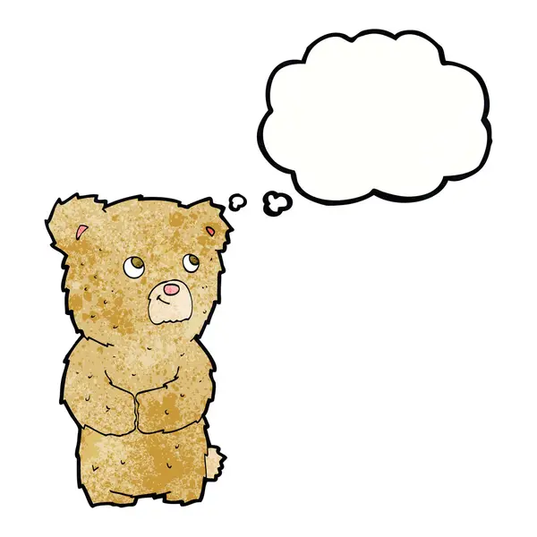 Kreslený medvídek s myšlenkovou bublinou — Stockový vektor
