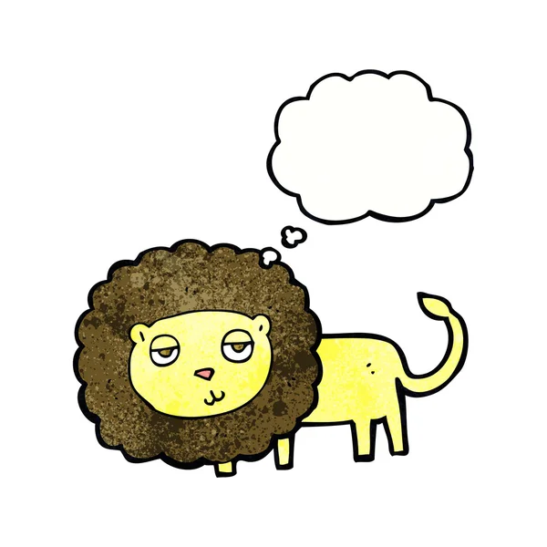 Lion dessin animé avec bulle de pensée — Image vectorielle