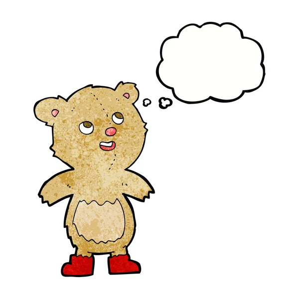 Плюшевий ведмідь з бульбашкою думок — стоковий вектор