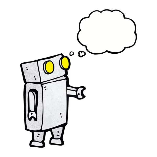 Robot dessin animé avec bulle de pensée — Image vectorielle