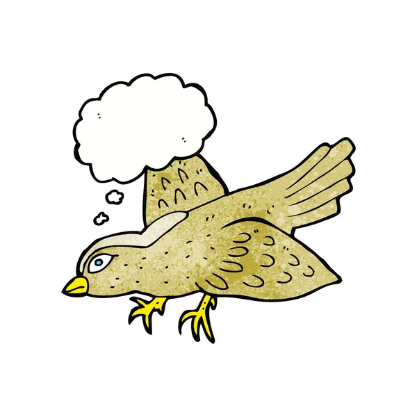 Κινουμένων σχεδίων πουλί με φούσκα σκέψης — Διανυσματικό Αρχείο