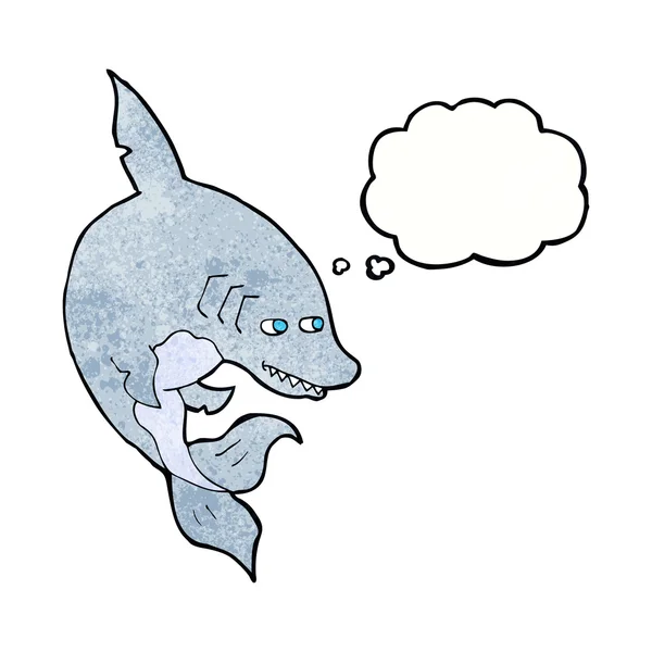 Düşünce baloncuklu komik köpek balığı. — Stok Vektör