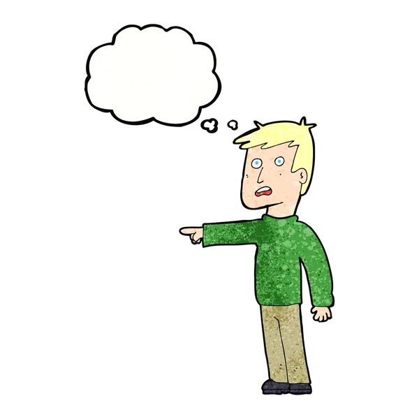 Karikatur zeigt Mann mit Gedankenblase — Stockvektor