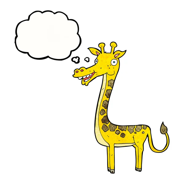 Girafa de desenho animado com bolha de pensamento — Vetor de Stock
