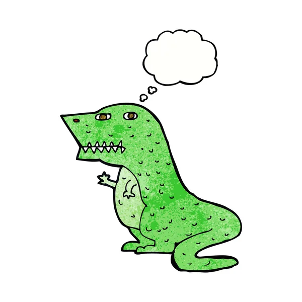 Kreskówkowy dinozaur z bańki myślowej — Wektor stockowy