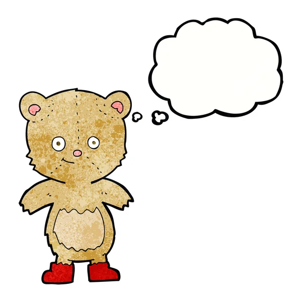 Καρτούν χαριτωμένο αρκουδάκι με φούσκα σκέψης — Διανυσματικό Αρχείο