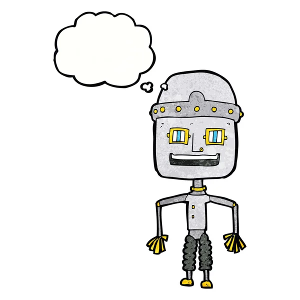 Legrační kreslený robot s myšlenkovou bublinou — Stockový vektor