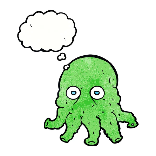 cartoon alien squid face with thought bubble