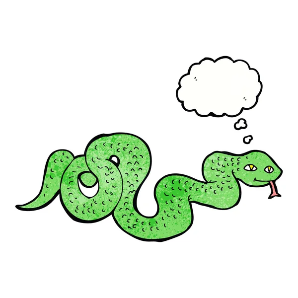 Cartoon snake with thought bubble — Stock Vector