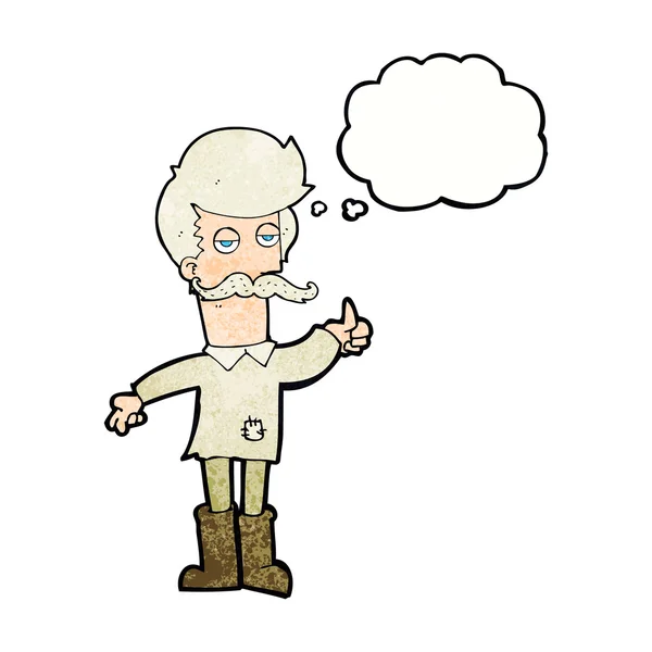 Cartoon alter Mann in schlechter Kleidung — Stockvektor