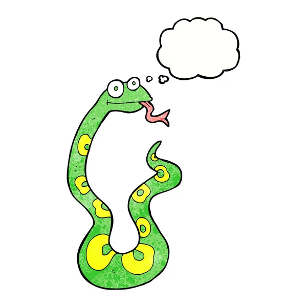 Κινουμένων σχεδίων φίδι με φούσκα σκέψης — Διανυσματικό Αρχείο