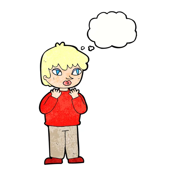 Boy with thought bubble — Stock Vector