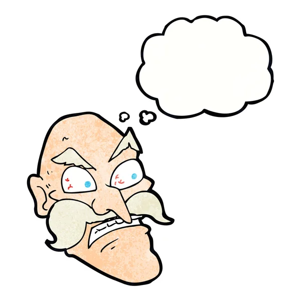 Old man with thought bubble — Stock Vector