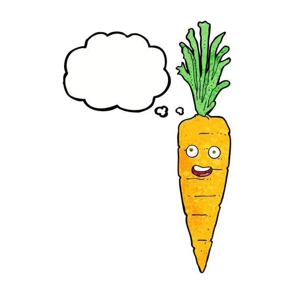 Cartoon carrot with thought bubble — Stock Vector