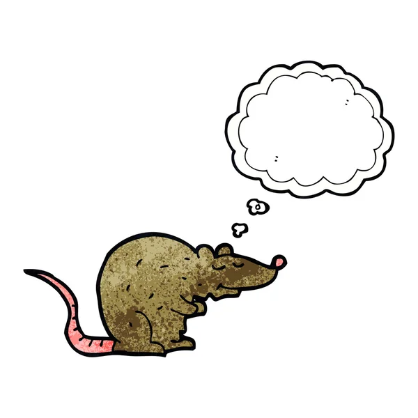 Cartoon rat with thought bubble — Stock Vector