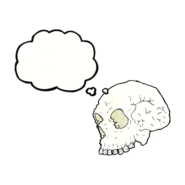 Skull illustration with thought bubble — Stock Vector