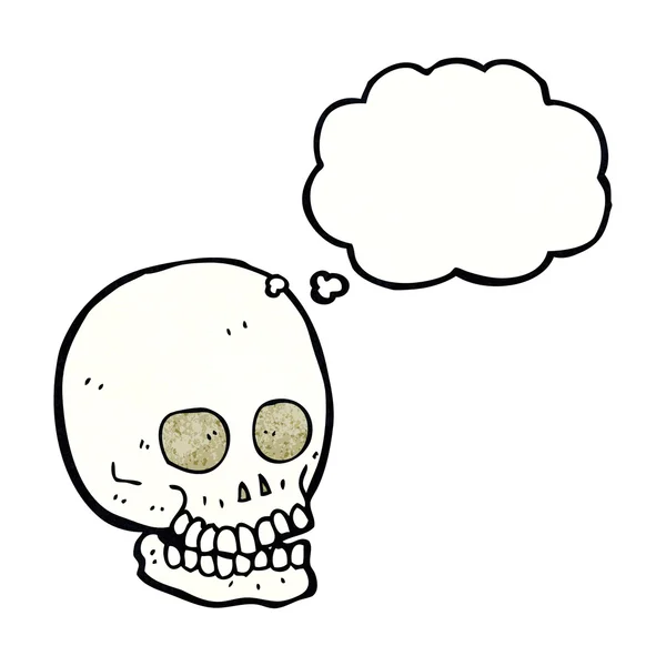 Calavera de dibujos animados con burbuja de pensamiento — Archivo Imágenes Vectoriales