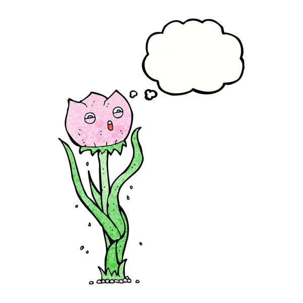 Rajzfilm virág gondolat buborék — Stock Vector