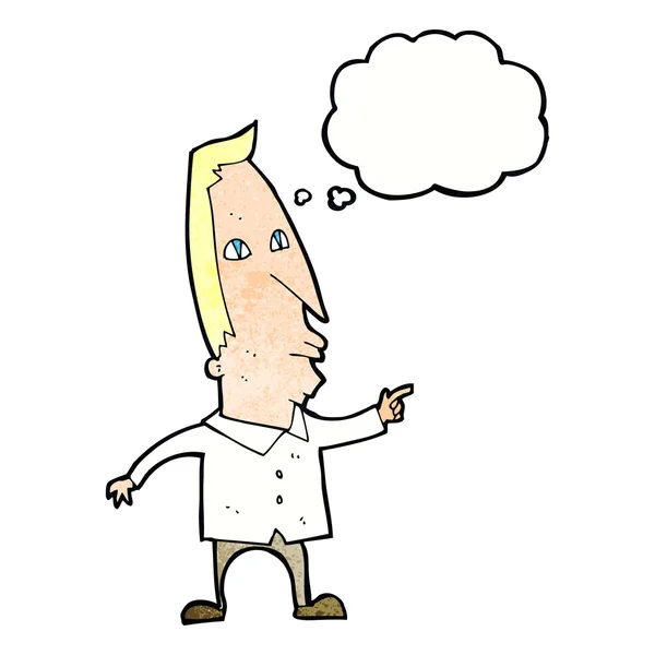 Karikatur zeigt Mann mit Gedankenblase — Stockvektor