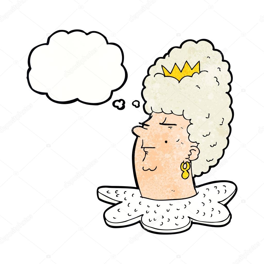 Queen head with thought bubble