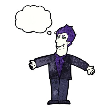 Açık kollu vampir adam çizgi filmi.