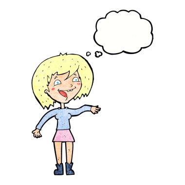 kabarcık karikatür sallayarak kadınla sanıyordum