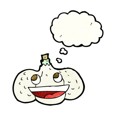 Düşünce baloncuklu sarımsak.