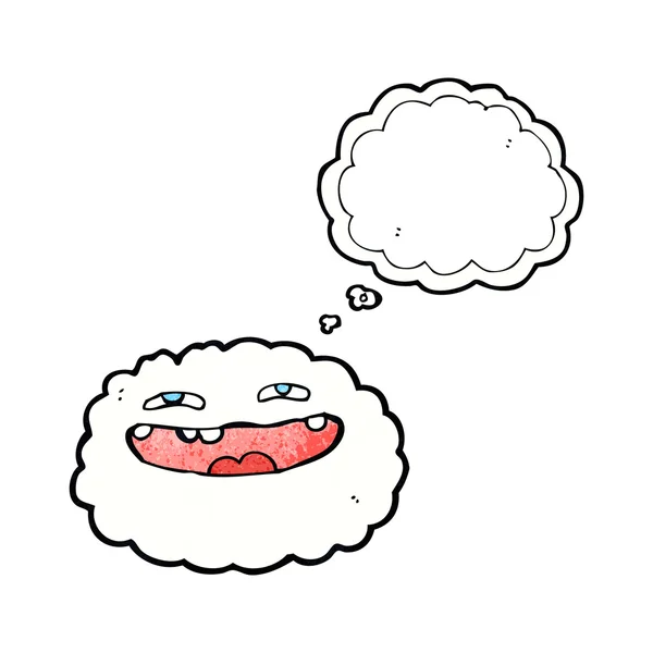 Щаслива мультяшна хмара з мисленням бульбашки — стоковий вектор