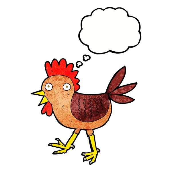 Смешной мультяшный цыпленок с мыльным пузырем — стоковый вектор