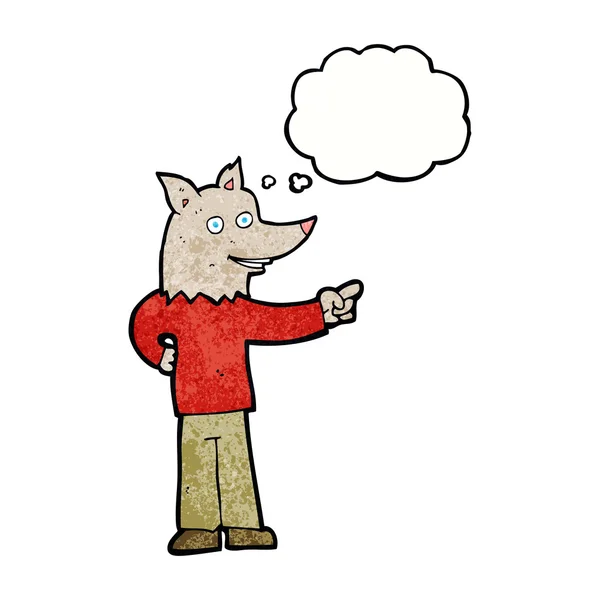 Cartoon gelukkig wolf man — Stockvector