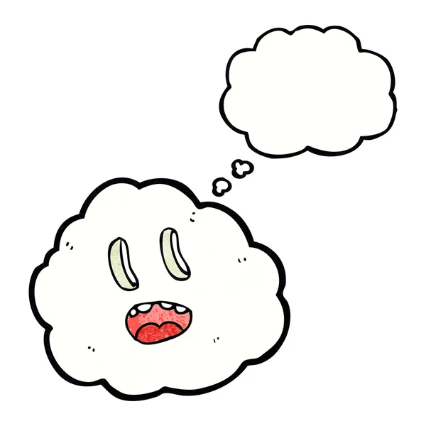 Nube espeluznante de dibujos animados con burbuja de pensamiento — Vector de stock