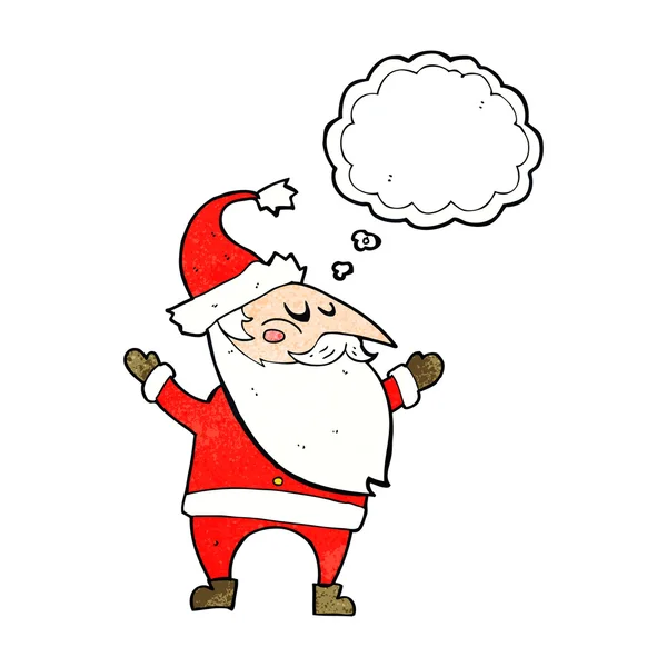 Cartoon santa claus with thought bubble — Stock Vector